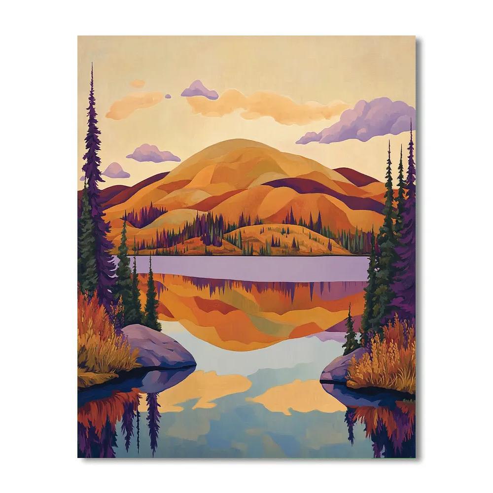 Franklin Carmichael Inspired Autumn Ridge Above Mirror Lake Paint by numbers art