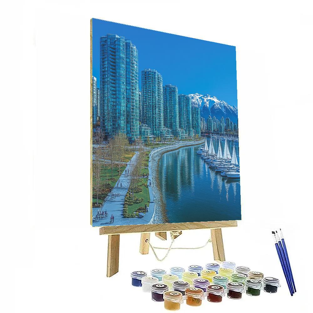 Modern Waterfront Of Vancouver Canada painting number kit