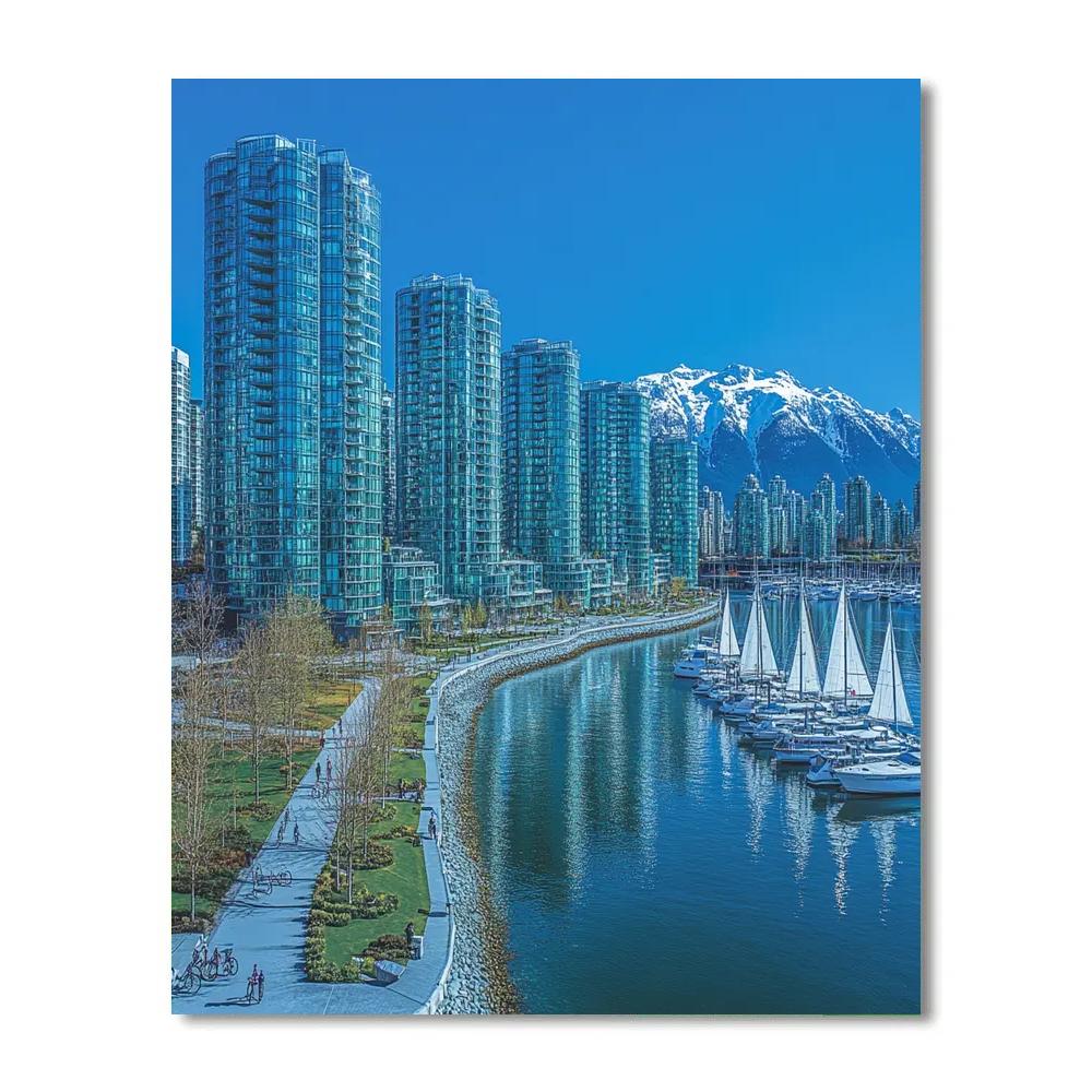 Modern Waterfront Of Vancouver Canada painting number kit
