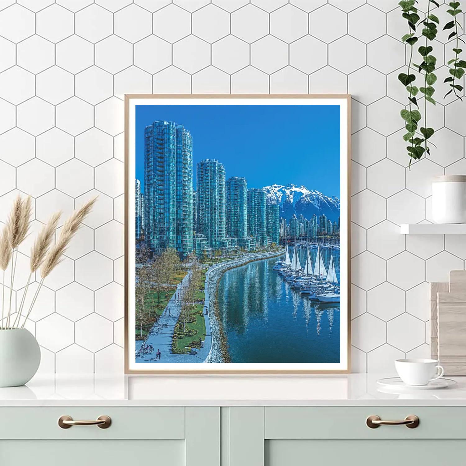 Modern Waterfront Of Vancouver Canada painting number kit