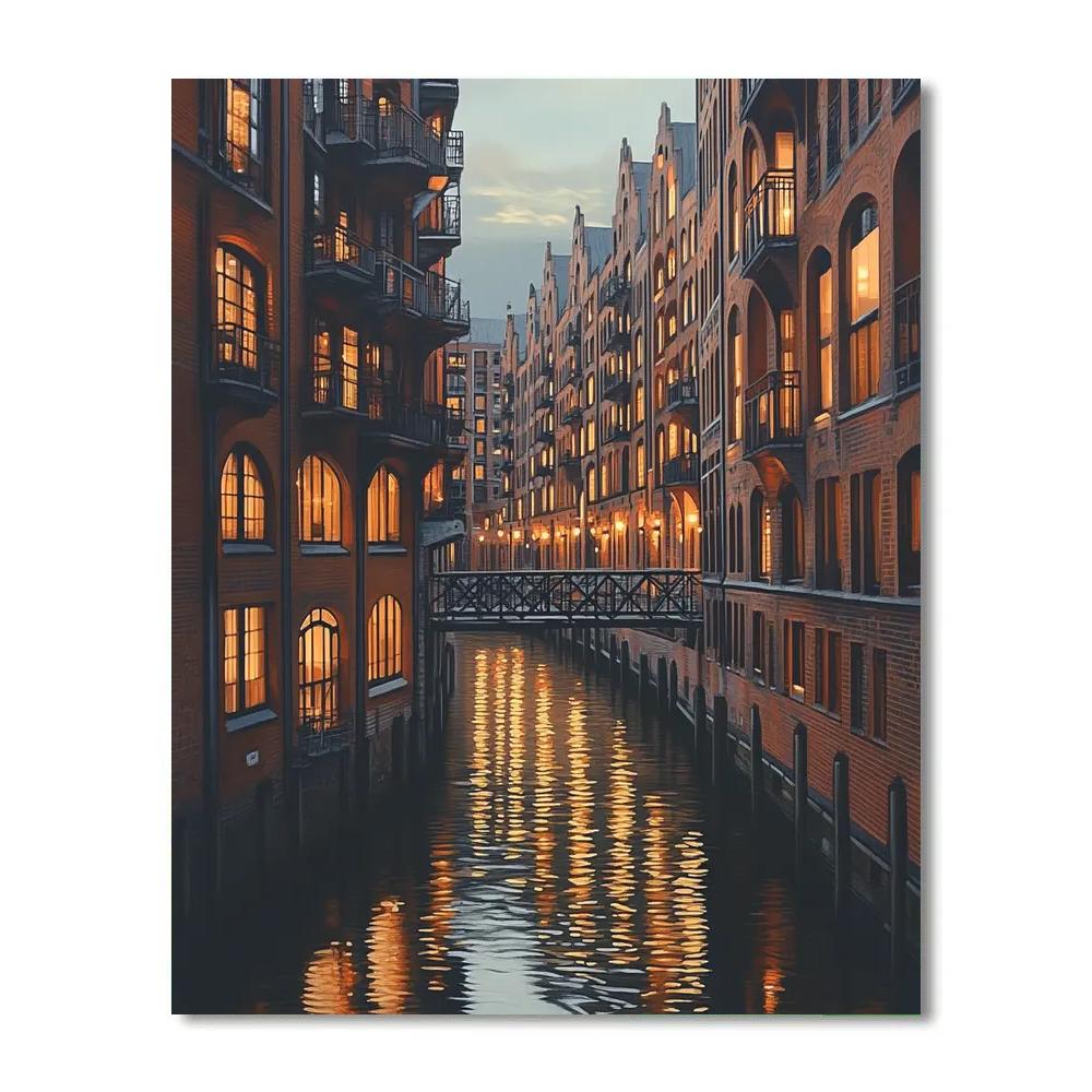 Historic Warehouse District Speicherstadt Hamburg Germany paint by numbers