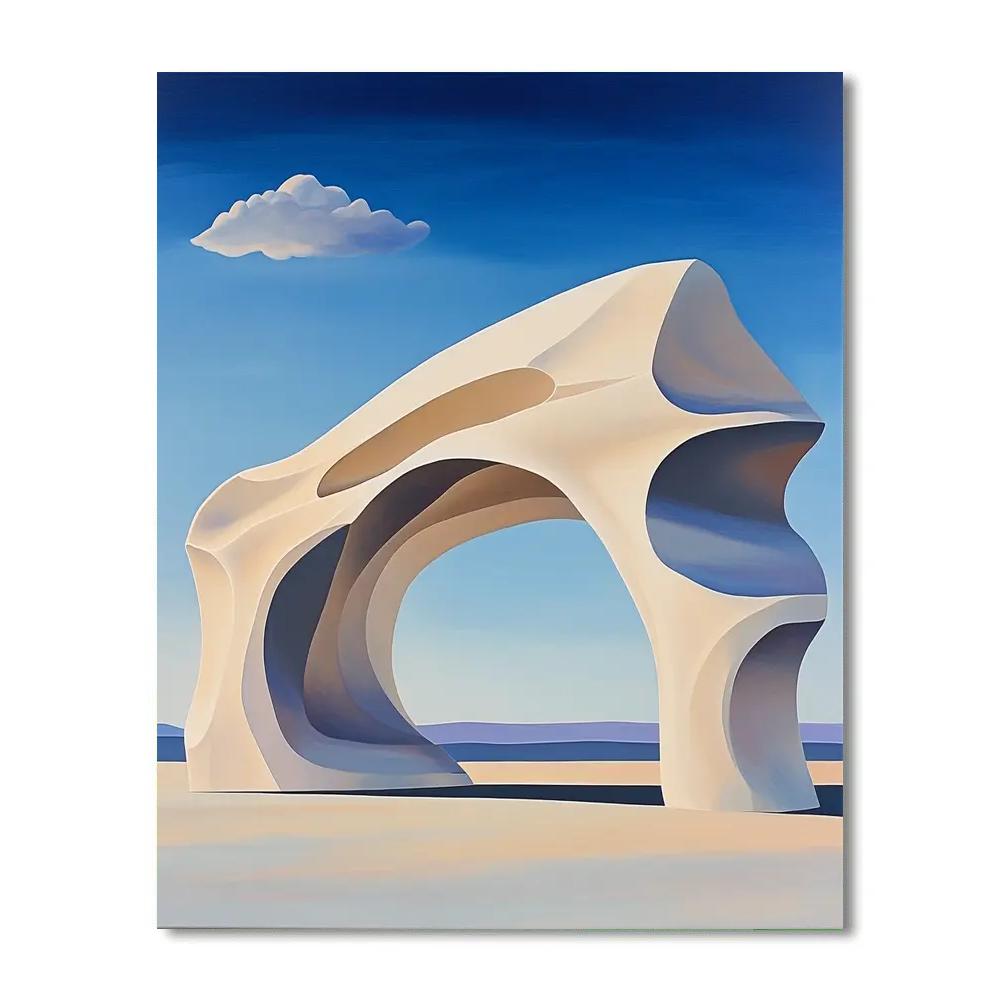 Georgia O’Keeffe Inspired Ivory Bone Window To Cobalt Sky Painting by numbers kit