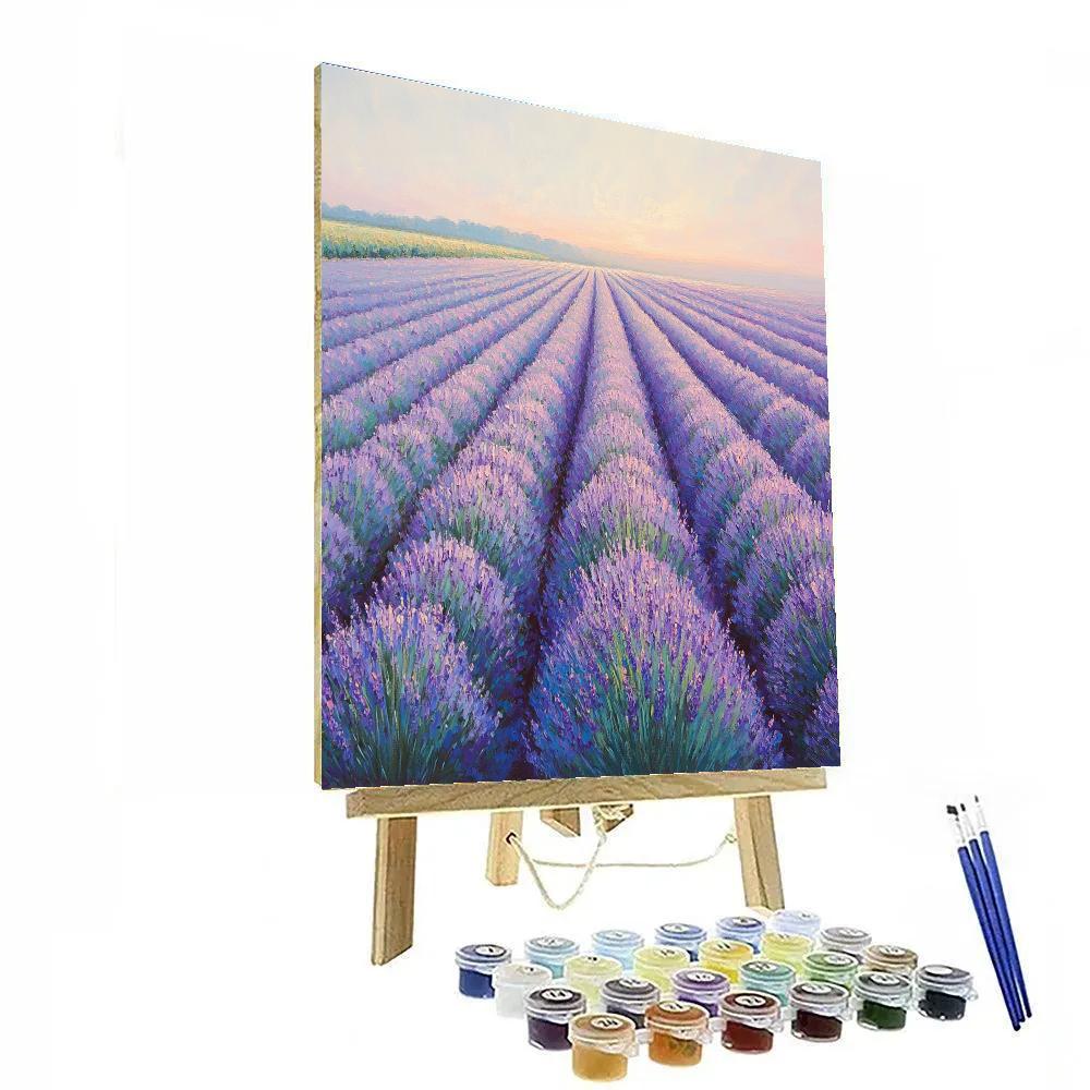 Claude Monet Inspired Lavender Field Heat Shimmer Painting by numbers kit