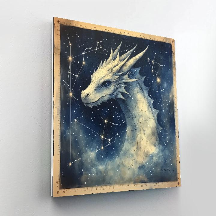Leonardo Da Vinci Inspired Mythic Dragon Constellation Without Figures Numbered painting kits