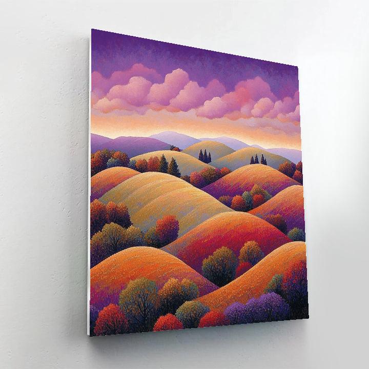 Frederick Varley Inspired Autumn Hills Under Radiant Violet Sky Numbered painting kits