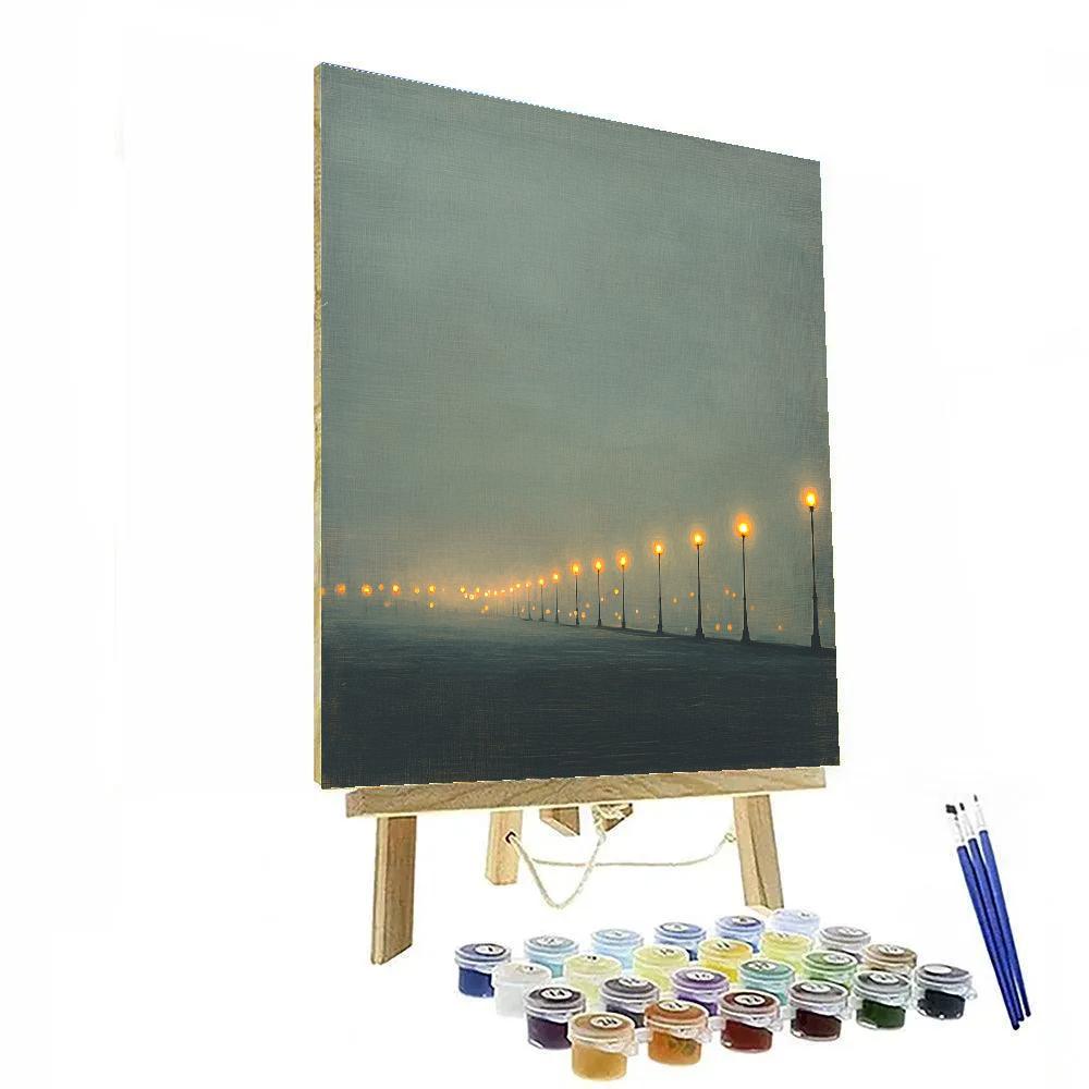 Leonardo Da Vinci Inspired Citylights Reimagined As Bioluminescent Fog Numbered painting kits