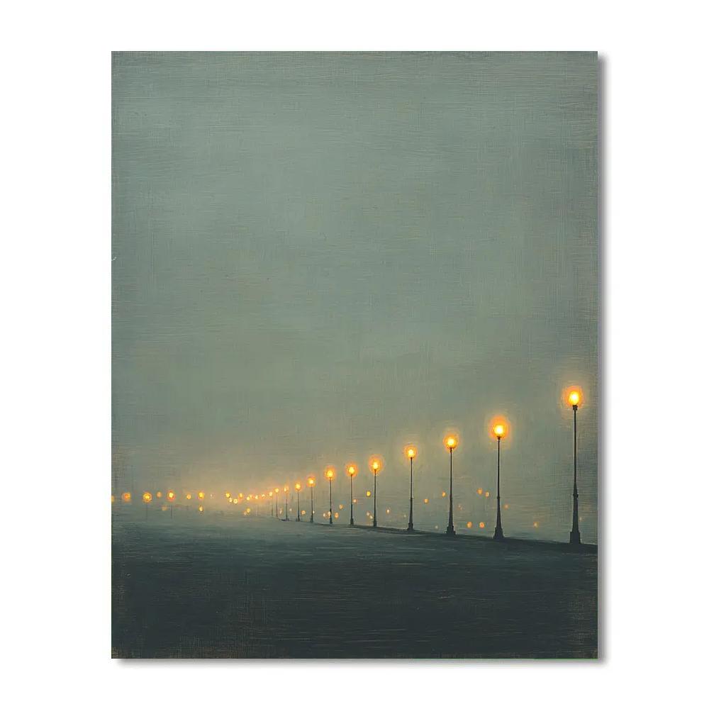Leonardo Da Vinci Inspired Citylights Reimagined As Bioluminescent Fog Numbered painting kits