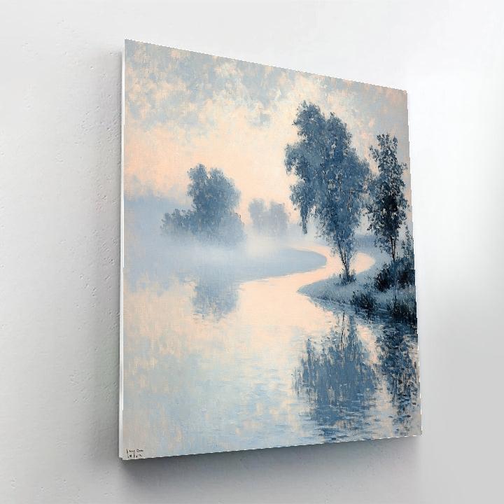 Claude Monet Inspired Foggy River Bend Silver Morning DIY paint by numbers
