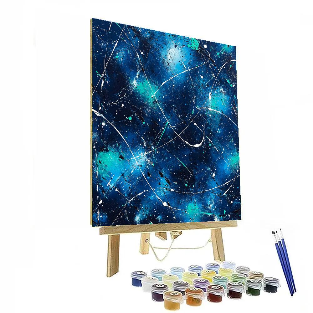 Jackson Pollock Inspired Aurora Turbulence Lattice Numbered painting kits