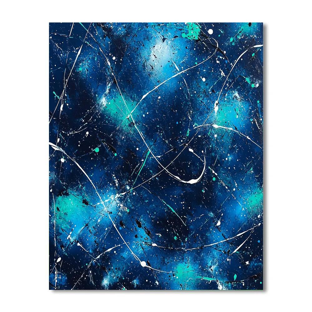 Jackson Pollock Inspired Aurora Turbulence Lattice Numbered painting kits