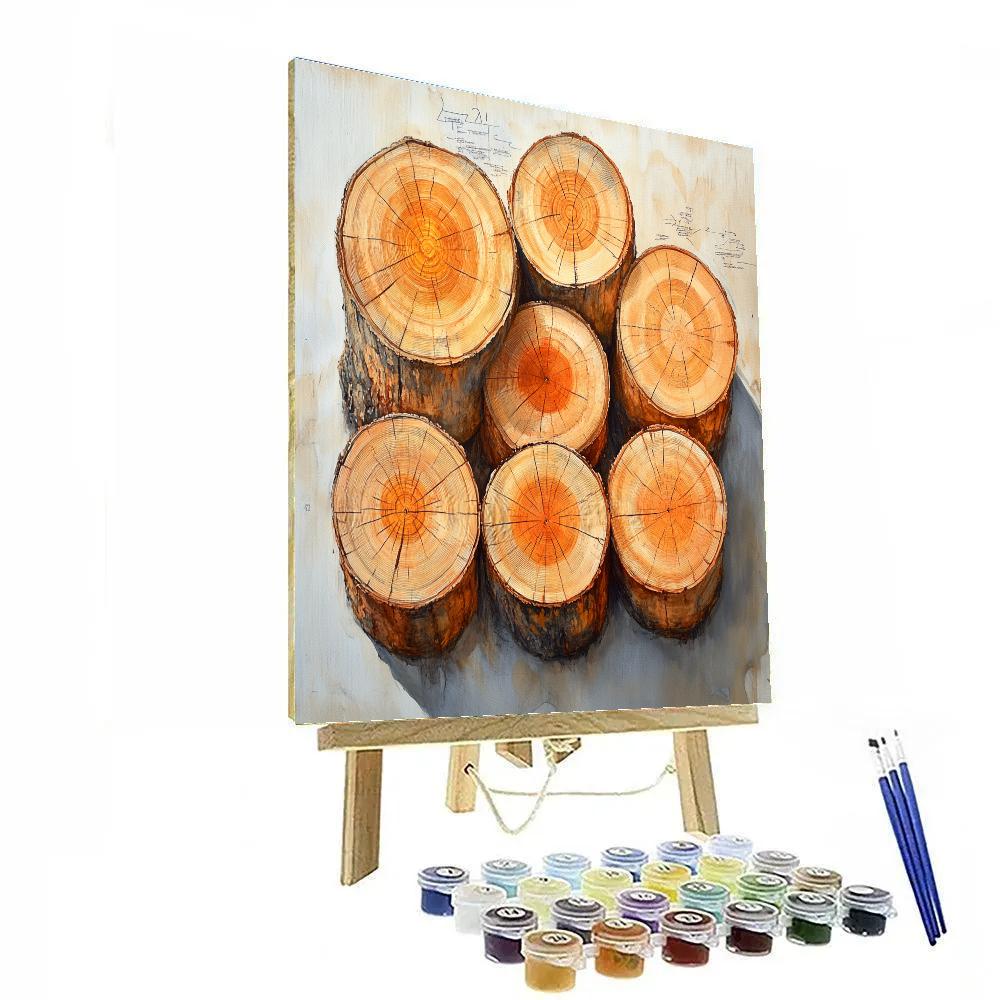 Leonardo Da Vinci Inspired Library Of Tree Rings Paint by numbers art