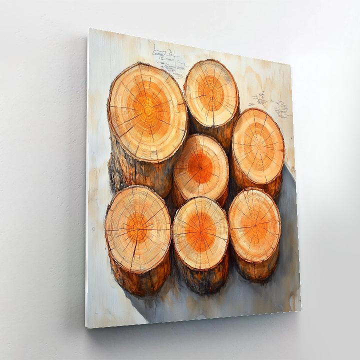 Leonardo Da Vinci Inspired Library Of Tree Rings Paint by numbers art