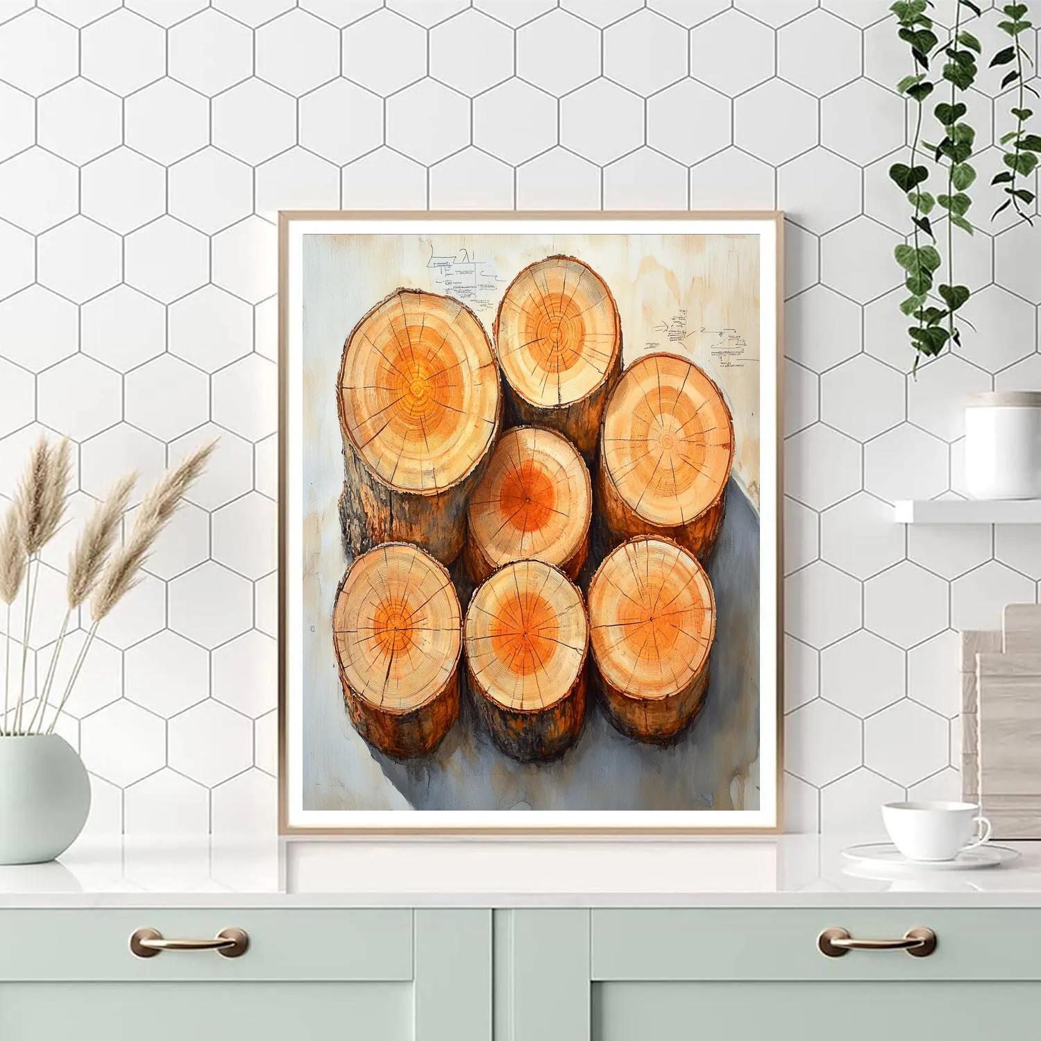 Leonardo Da Vinci Inspired Library Of Tree Rings Paint by numbers art