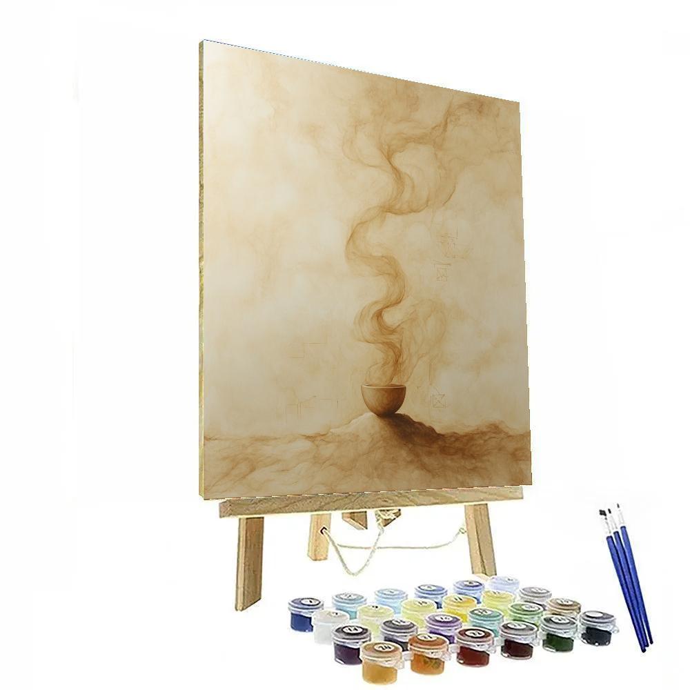 Leonardo Da Vinci Inspired Coffee Aroma As Rising Vapor Geometry Number painting