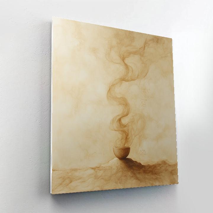 Leonardo Da Vinci Inspired Coffee Aroma As Rising Vapor Geometry Number painting