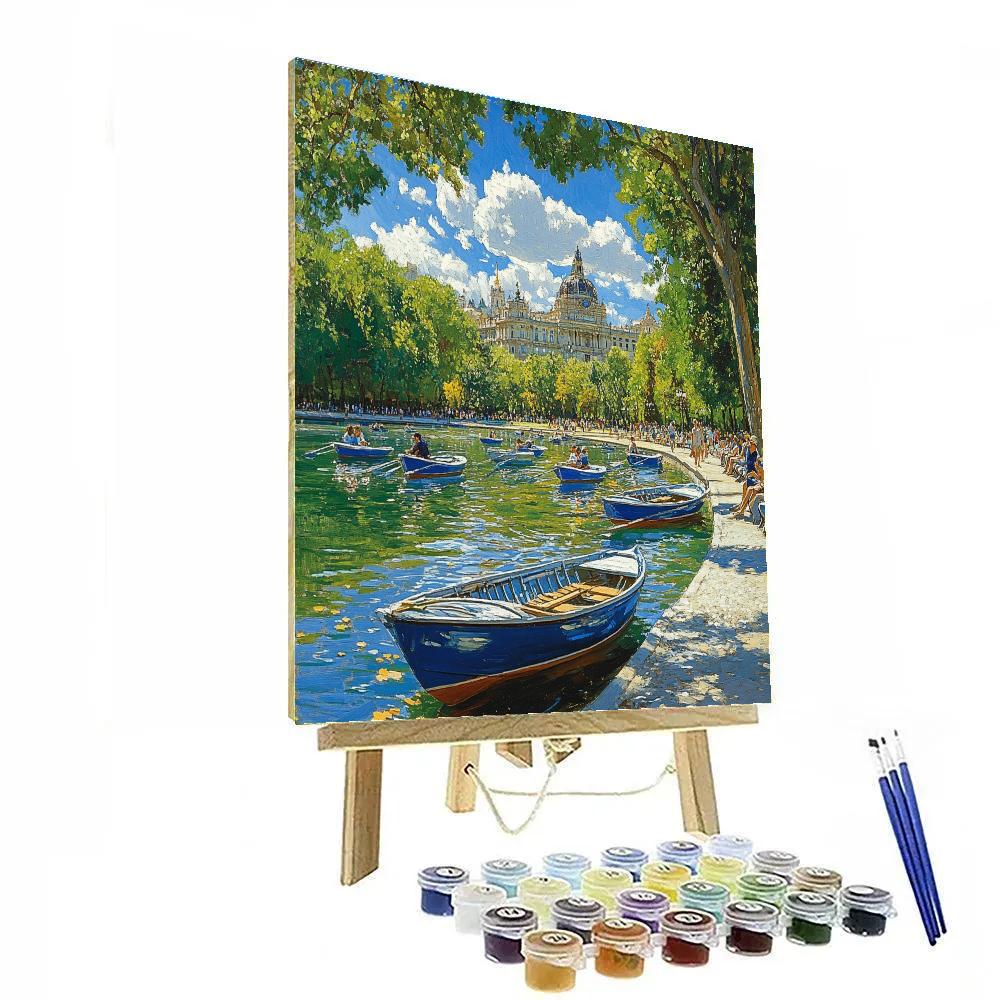 Urban Oasis Of Retiro Park Lake Madrid Spain DIY paint by numbers