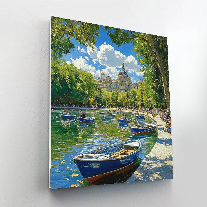 Urban Oasis Of Retiro Park Lake Madrid Spain DIY paint by numbers