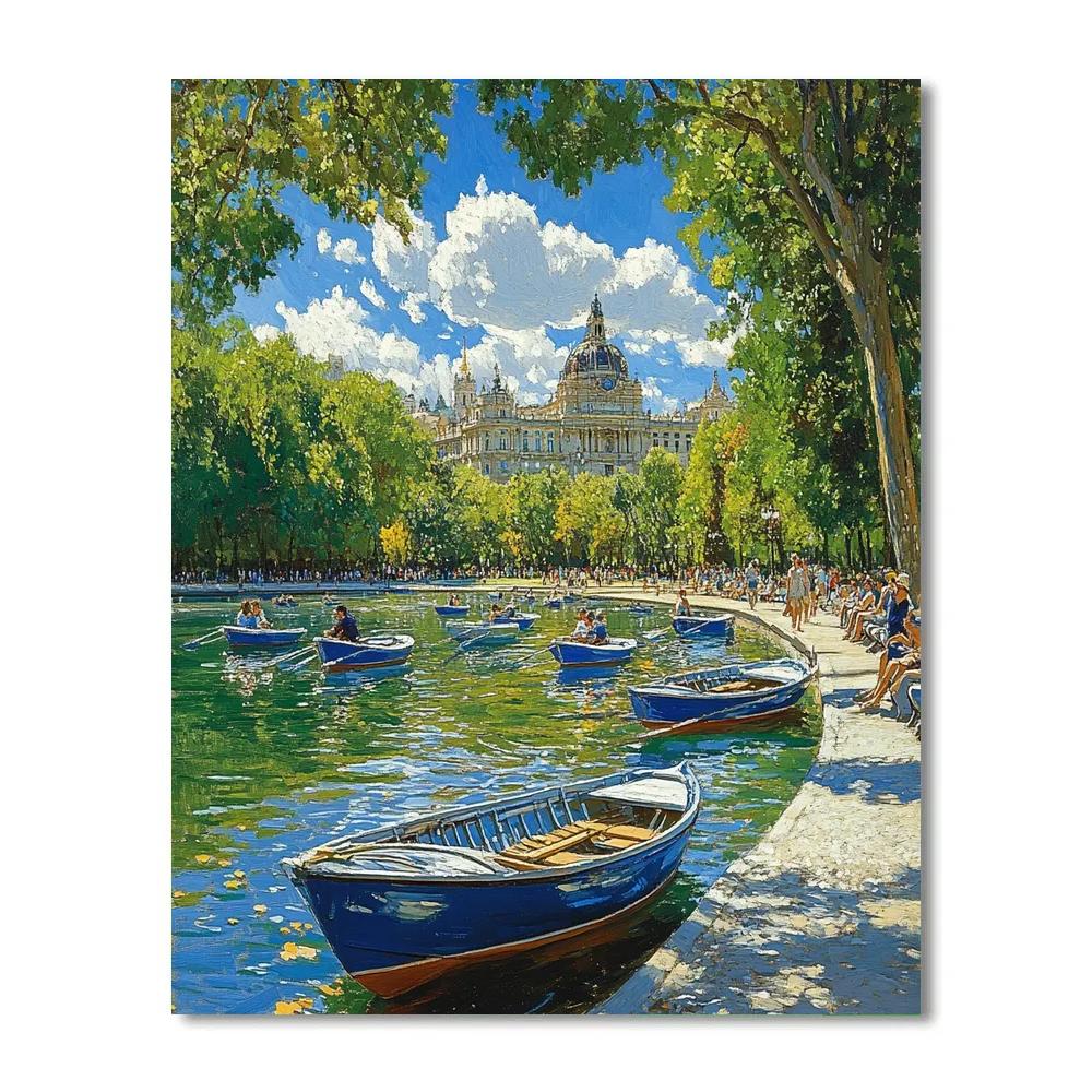 Urban Oasis Of Retiro Park Lake Madrid Spain DIY paint by numbers