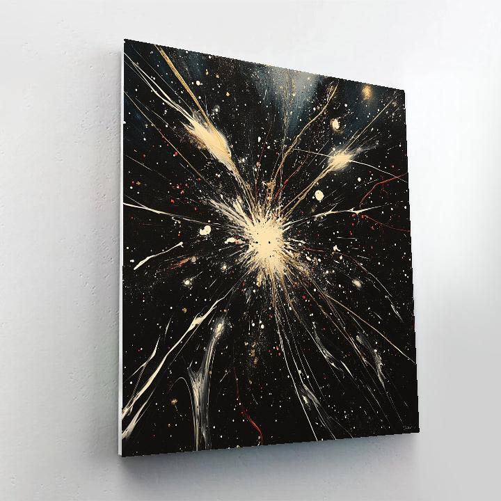 Jackson Pollock Inspired Eclipse Corona Pulsefield Number painting