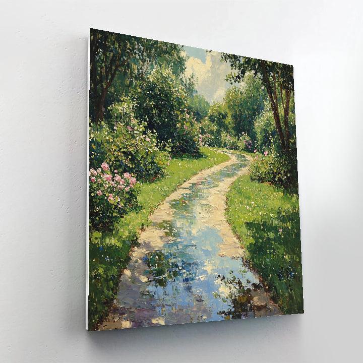 Claude Monet Inspired Garden Path After Rain paint by color