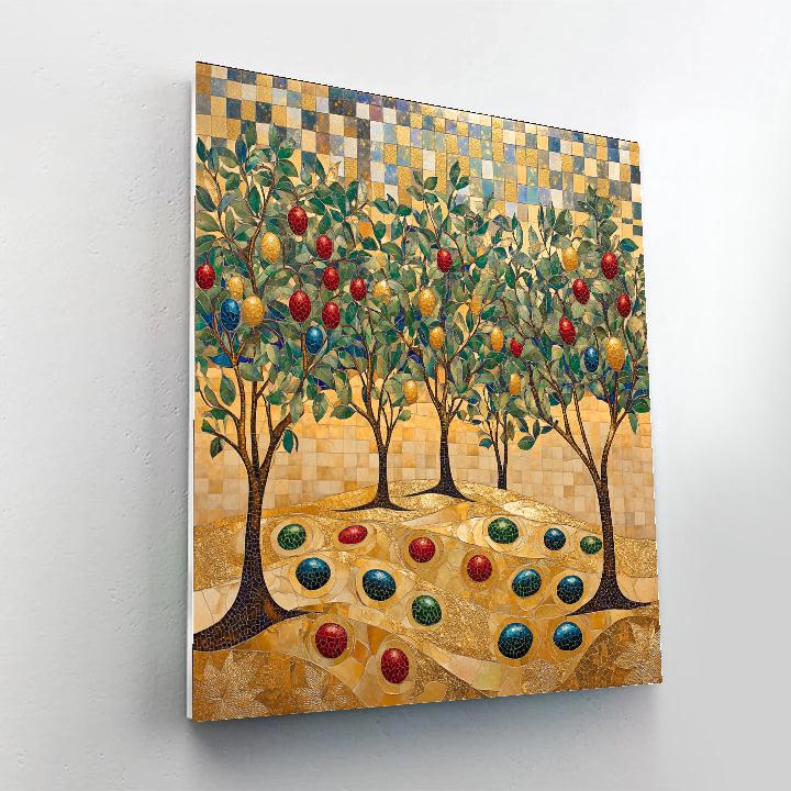 Gustav Klimt Inspired Gilded Nebula Orchard paint by numbers