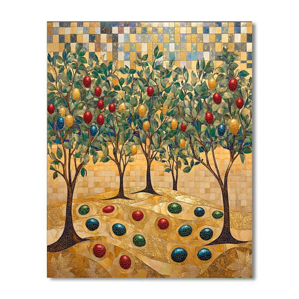 Gustav Klimt Inspired Gilded Nebula Orchard paint by numbers