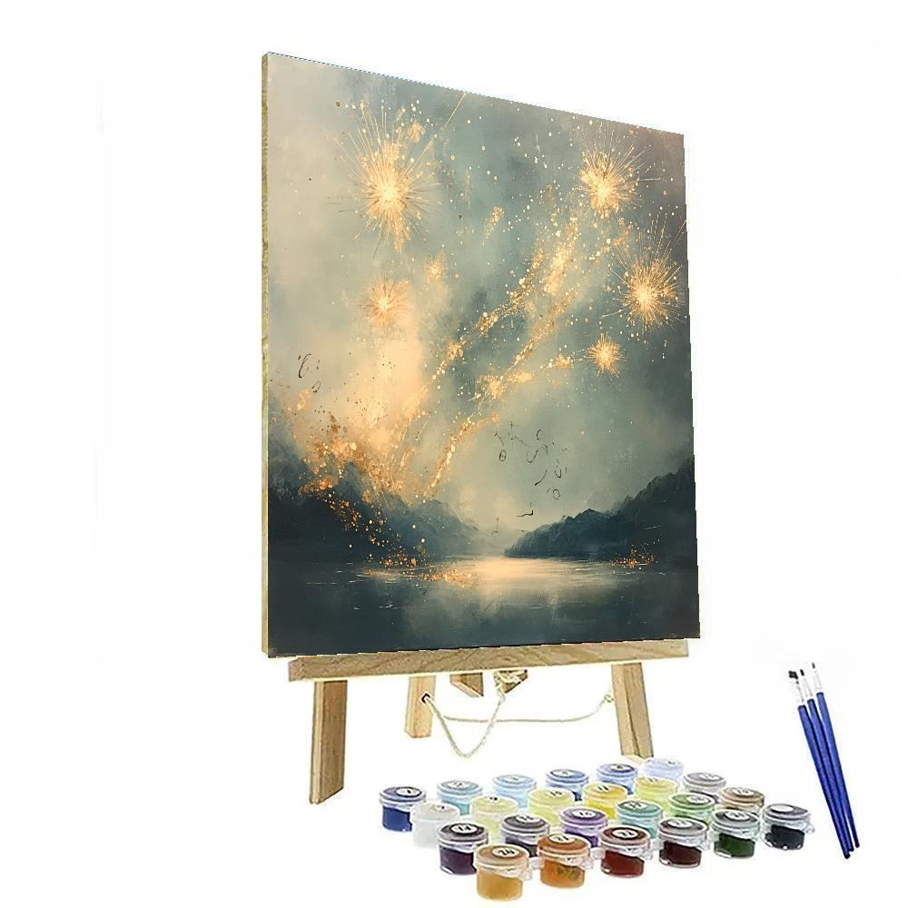 Leonardo Da Vinci Inspired Festival Fireworks Reimagined As Meteor Bloom paint by numbers