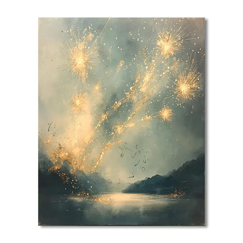 Leonardo Da Vinci Inspired Festival Fireworks Reimagined As Meteor Bloom paint by numbers