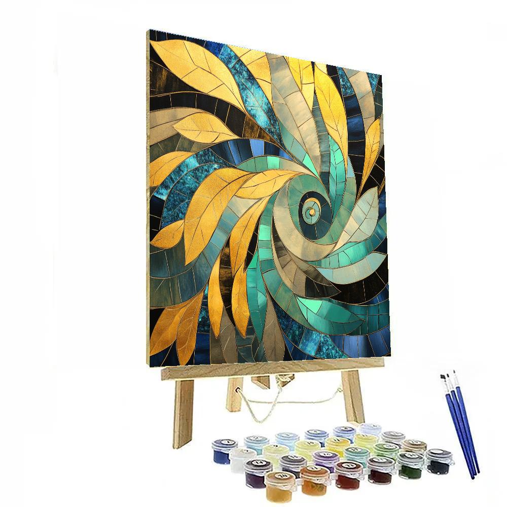 Gustav Klimt Inspired Spiral Aurora Canopy Painting by numbers kit