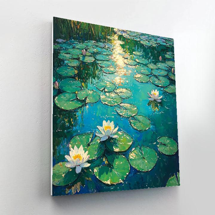 Claude Monet Inspired Lily Pond Emerald Noon Glare painting number kit