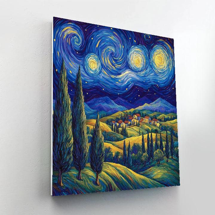 Van Gogh Inspired Starry Countryside Paint by numbers art