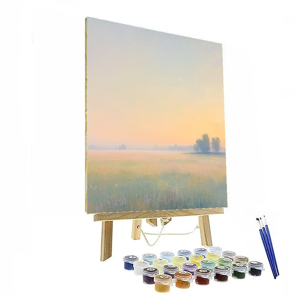 Claude Monet Inspired Misty Meadow Pale Sunrise Paint by numbers kits