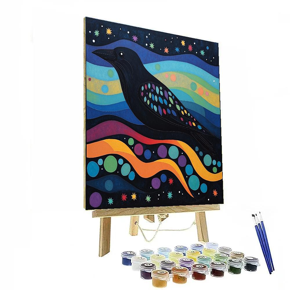 Norval Morrisseau Inspired Aurora Raven Of The Magnetosphere Numbered painting kits