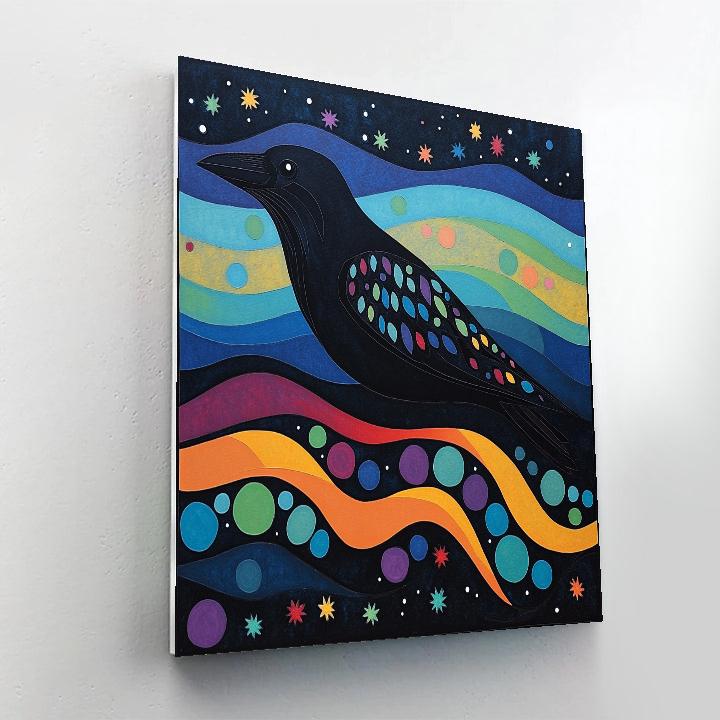 Norval Morrisseau Inspired Aurora Raven Of The Magnetosphere Numbered painting kits
