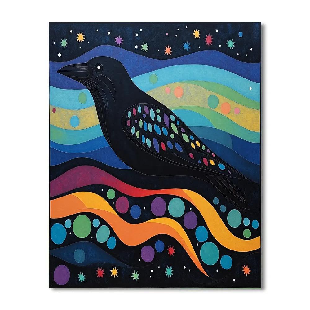 Norval Morrisseau Inspired Aurora Raven Of The Magnetosphere Numbered painting kits