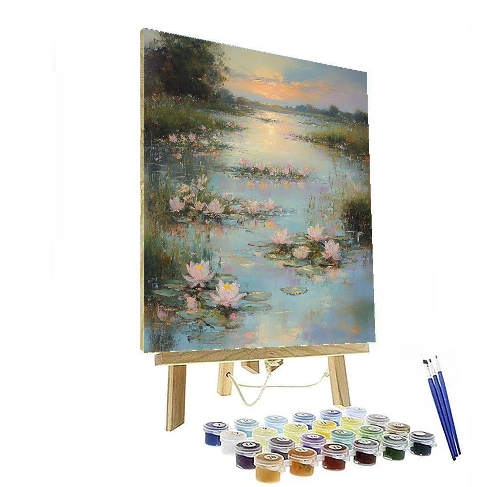 Monet Inspired Water Lilies At Dawn DIY paint by numbers
