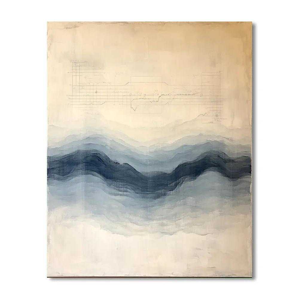 Leonardo Da Vinci Inspired Music Reimagined As Harmonic Wave Clouds Number painting