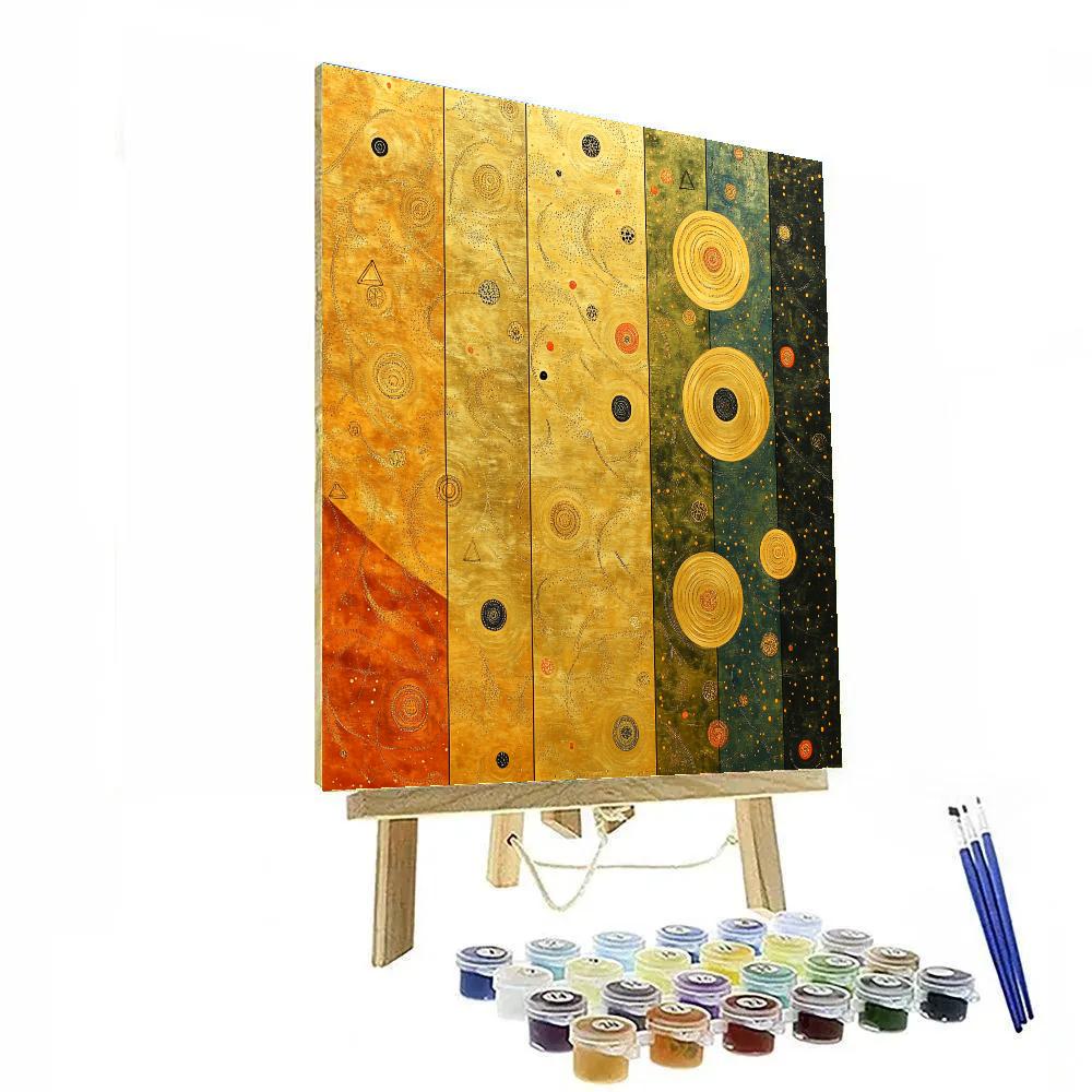 Gustav Klimt Inspired Solar Pollen Drift paint by number