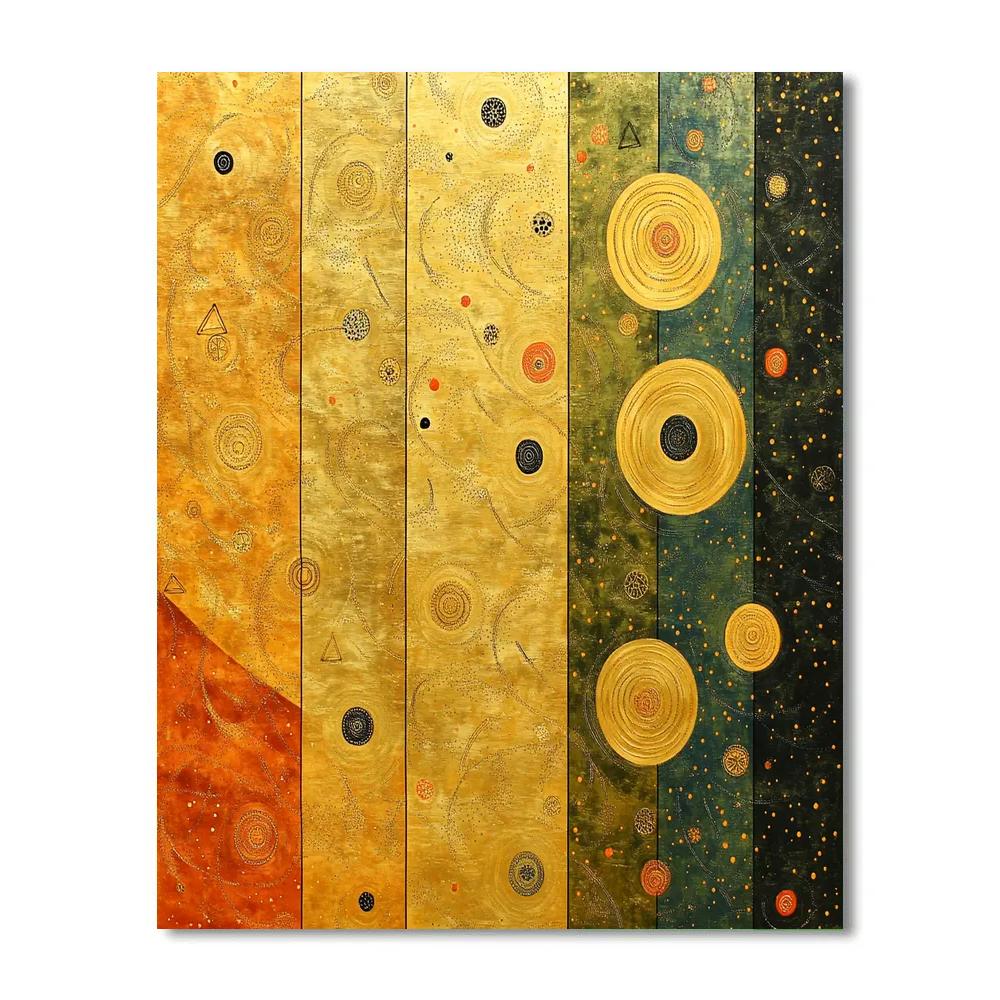 Gustav Klimt Inspired Solar Pollen Drift paint by number