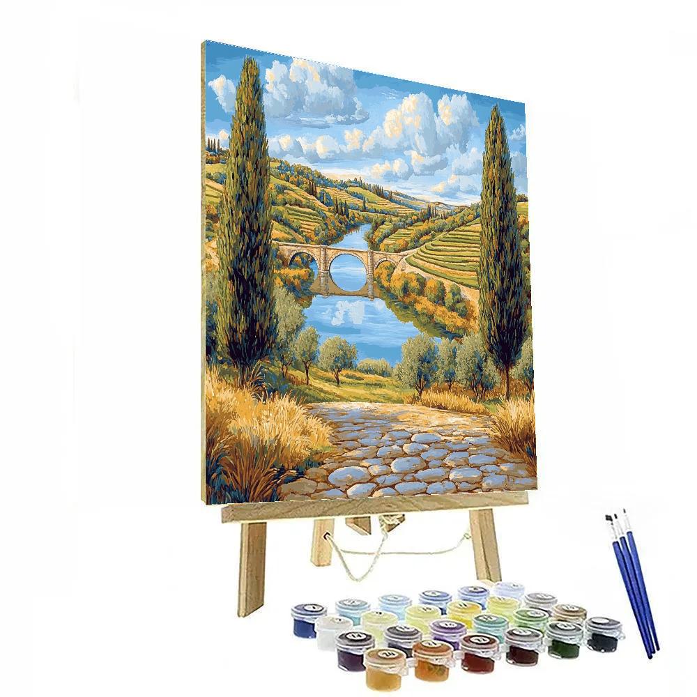 Raphael Inspired Luminous River Axis And Twin Cypress Terraces Number painting