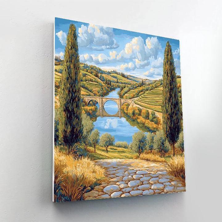 Raphael Inspired Luminous River Axis And Twin Cypress Terraces Number painting