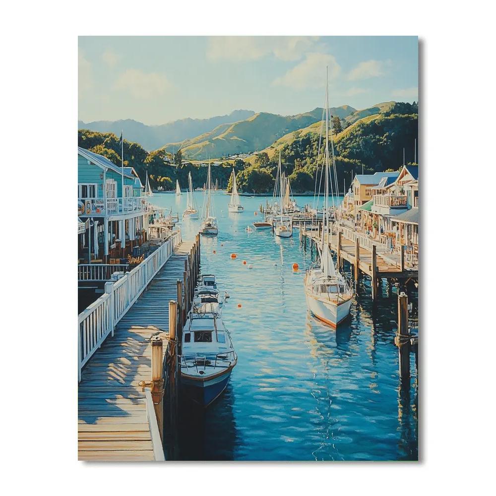 Harbor View From Akaroa Waterfront Christchurch New Zealand Paint by numbers kits