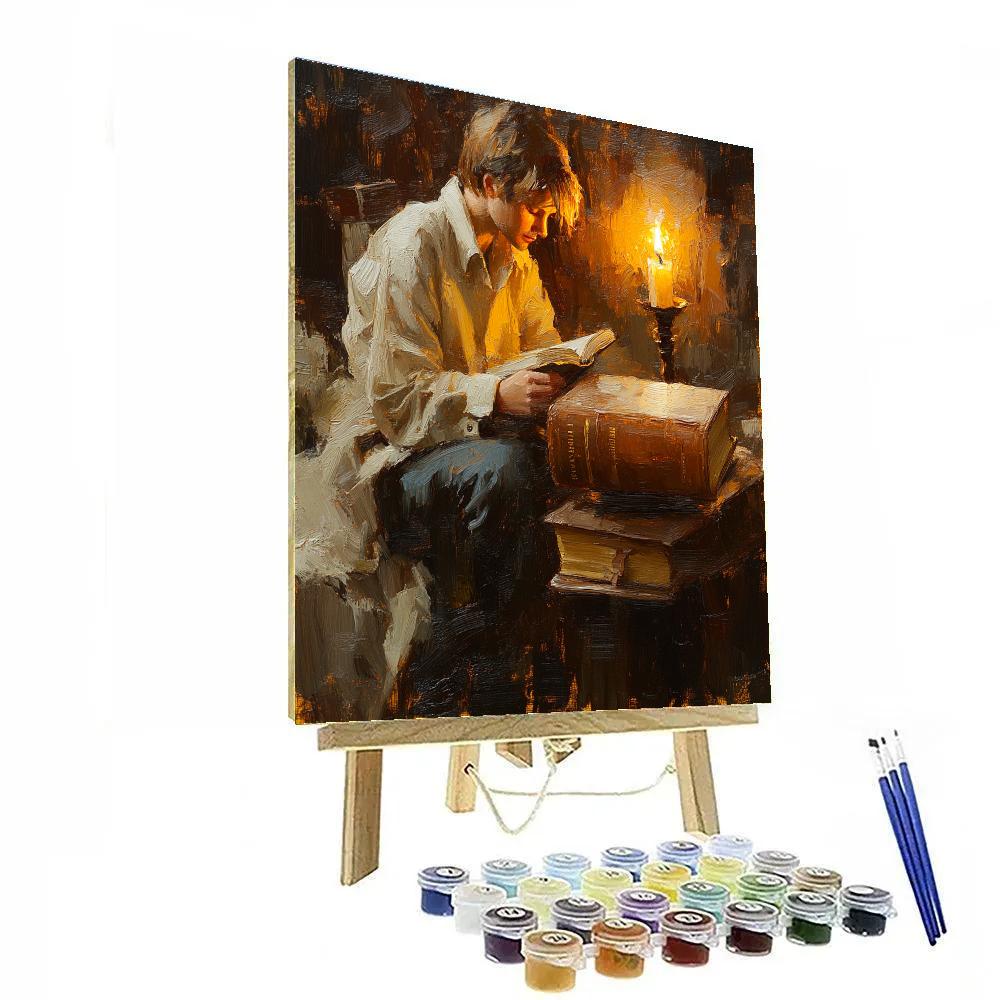 Rembrandt Inspired Candlelit Library DIY paint by numbers