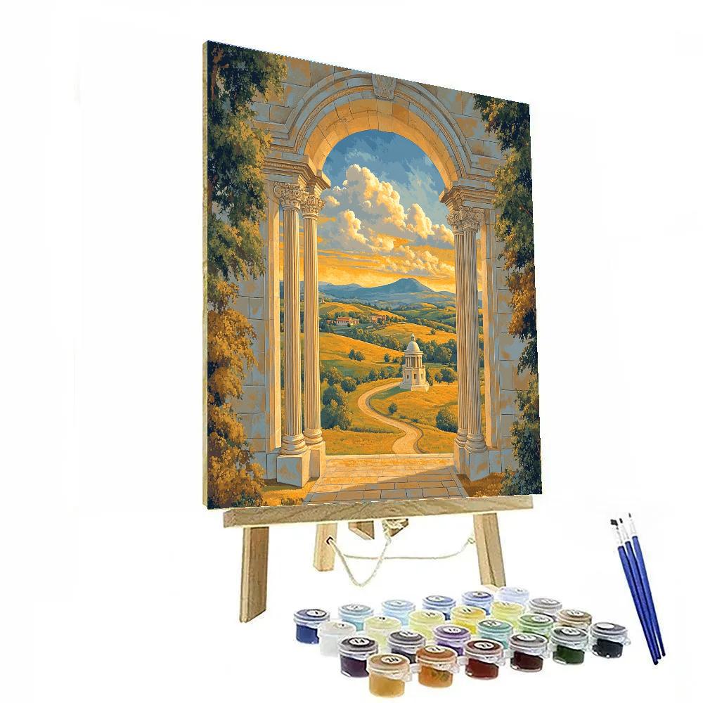Raphael Inspired Golden Archway To An Idealized Horizon painting number kit
