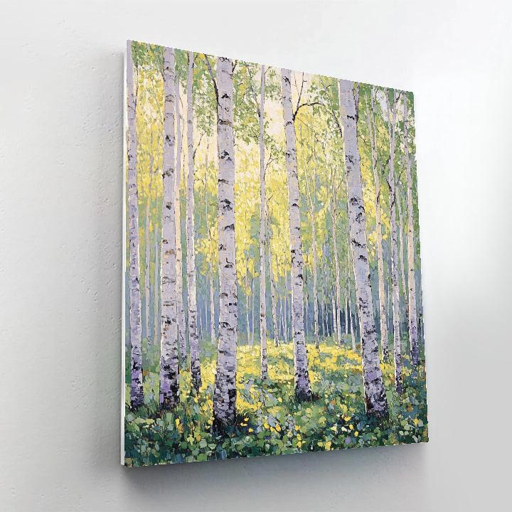 Claude Monet Inspired Birch Grove Spring Light Paint by numbers kits