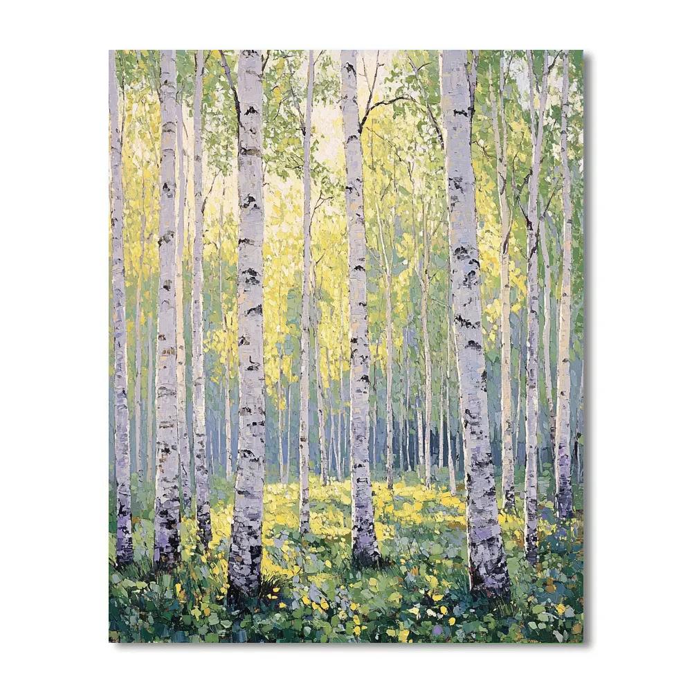 Claude Monet Inspired Birch Grove Spring Light Paint by numbers kits
