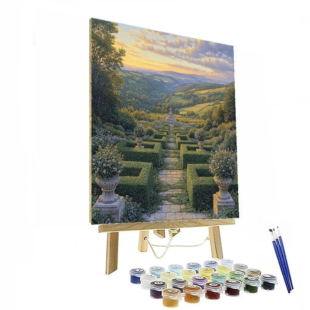 Raphael Inspired Celestial Terrace Gardens With Distant Temple Ridge DIY paint by numbers