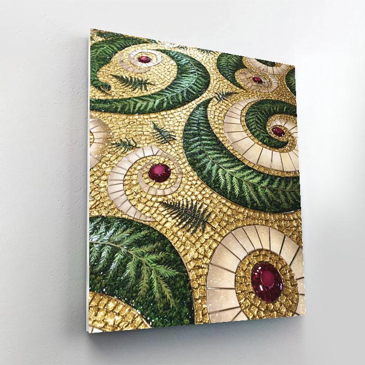 Gustav Klimt Inspired Gilded Moss Mosaic Glen Number painting