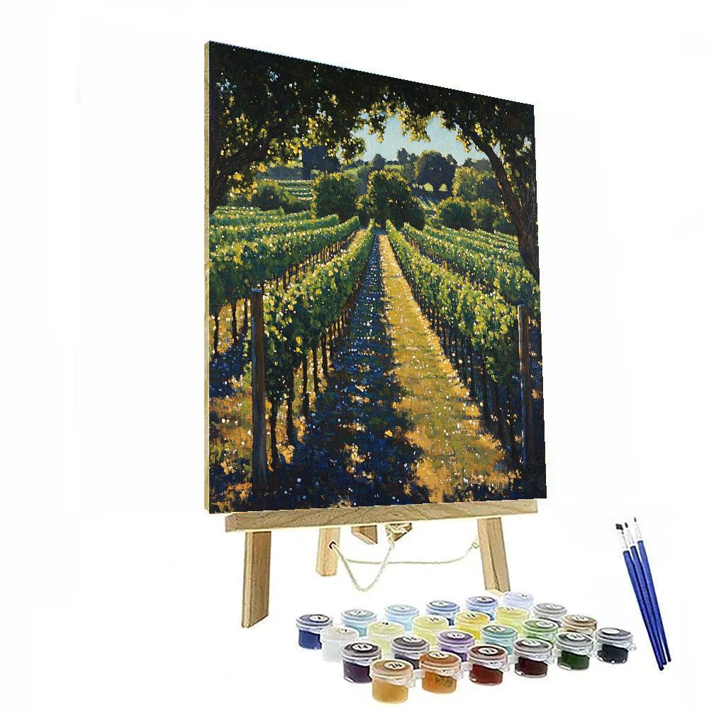 Claude Monet Inspired Vineyard Morning Dew Glow DIY paint by numbers
