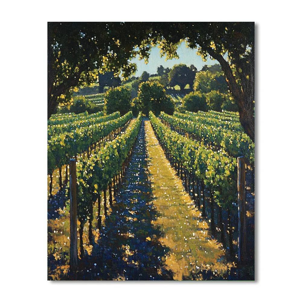 Claude Monet Inspired Vineyard Morning Dew Glow DIY paint by numbers